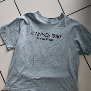 H&M light blue/gray cotton Crewneck tee